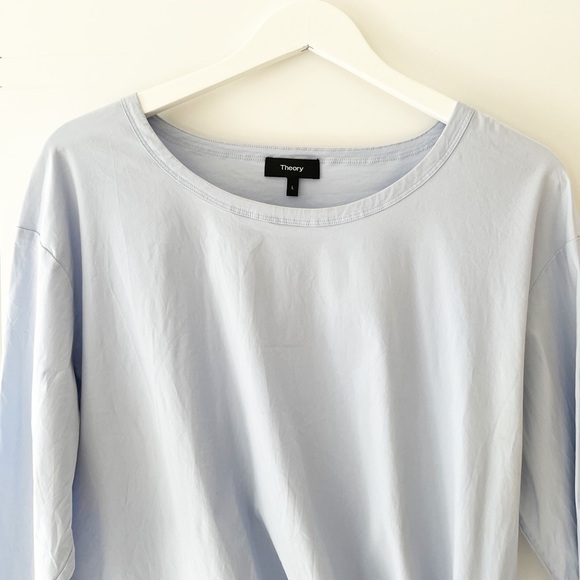 theory Serah Stretch-Cotton Tie-Waist Top - Picture 5 of 7